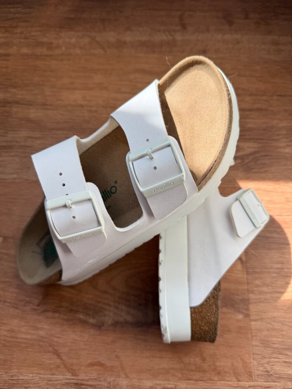 Birkenstock Arizona Platform Sandal, white, sz 40 - Picture 2 of 6